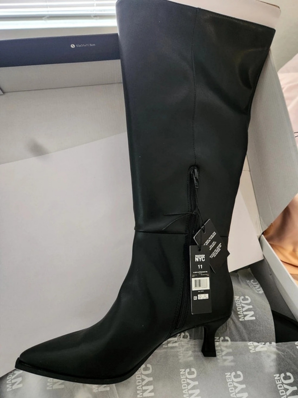 NYC Over-the-Knee Heeled Boots Black US 11 NWT